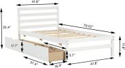 Betterhood Twin Platform Bed Frame with 2 Storage Drawers, Wood Twin Bed Frames for Kids Toddler Girls Boys, 10 Slats Support, No Box Spring Needed, E