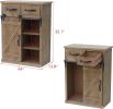 Fir Wood and Metal Farmhouse Barn Door Accent Cabinet