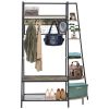 Good & Gracious Entryway Coat Rack/ Hall Tree with Bookshelves, Multiple Hooks, and Bench Seat