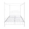 Metal Canopy Bed Frame with Ornate European Style Headboard & Footboard Perfectly Fits Your Mattress Easy DIY Assembly All Parts Included, Full Black