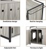 GOOD & GRACIOUS Hidden Cat Litter Box Furniture with Ventilation and Bench Seat, Pet Crate with Iron and Wood Sturdy Structure