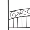 Metal Canopy Bed Frame with Ornate European Style Headboard & Footboard Perfectly Fits Your Mattress Easy DIY Assembly All Parts Included, Full Black