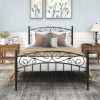 Bed Frame with Headboard and Footboard Metal Platform Bed Frame Queen Size No Box Spring Needed, Twin Black