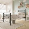 Bed Frame with Headboard and Footboard Metal Platform Bed Frame Queen Size No Box Spring Needed, Twin Black