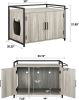 GOOD & GRACIOUS Hidden Cat Litter Box Furniture with Ventilation and Bench Seat, Pet Crate with Iron and Wood Sturdy Structure