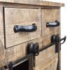 Fir Wood and Metal Farmhouse Barn Door Accent Cabinet