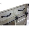 Fir Wood and Metal Farmhouse Barn Door Accent Cabinet