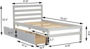 Betterhood Twin Platform Bed Frame with 2 Storage Drawers, Wood Twin Bed Frames for Kids Toddler Girls Boys, 10 Slats Support, No Box Spring Needed, E