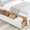 Betterhood Twin Platform Bed Frame with 2 Storage Drawers, Wood Twin Bed Frames for Kids Toddler Girls Boys, 10 Slats Support, No Box Spring Needed, E