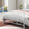 Metal Canopy Bed Frame with Vintage Style Headboard & Footboard Sturdy Steel Holds 400lbs Perfectly Fits Your Mattress Easy DIY Assembly All Parts Inc