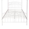 Metal Canopy Bed Frame with Ornate European Style Headboard & Footboard Perfectly Fits Your Mattress Easy DIY Assembly All Parts Included, Full Black