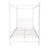 Metal Canopy Bed Frame with Ornate European Style Headboard & Footboard Perfectly Fits Your Mattress Easy DIY Assembly All Parts Included, Full Black