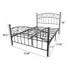 Bed Frame with Headboard and Footboard Metal Platform Bed Frame Queen Size No Box Spring Needed, Twin Black