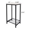 2-Tier End Table, Industrial Side Table Nightstand with Durable Metal Frame, Coffee Table with Mesh Shelves for Living Room, Oak Finish