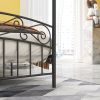 Metal Canopy Bed Frame with Ornate European Style Headboard & Footboard Perfectly Fits Your Mattress Easy DIY Assembly All Parts Included, Full Black