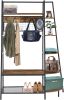 Good & Gracious Entryway Coat Rack/ Hall Tree with Bookshelves, Multiple Hooks, and Bench Seat