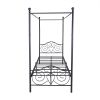 Metal Canopy Bed Frame with Vintage Style Headboard & Footboard Sturdy Steel Holds 400lbs Perfectly Fits Your Mattress Easy DIY Assembly All Parts Inc