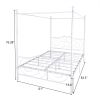 Metal Canopy Bed Frame with Vintage Style Headboard & Footboard Sturdy Steel Holds 400lbs Perfectly Fits Your Mattress Easy DIY Assembly All Parts Inc