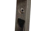 Farmhouse Square End Table, Wood Sofa Side Table with X-Shaped Metal Support, 3-Tier Storage Shelf for Living Room Bedroom Office, Gray Wash