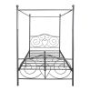 Metal Canopy Bed Frame with Vintage Style Headboard & Footboard Sturdy Steel Holds 400lbs Perfectly Fits Your Mattress Easy DIY Assembly All Parts Inc