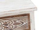 Weathered Wood Cabinet with 1 Drawer and 2 Doors Vintage Accent Storage Chest for Entryway, Living Room