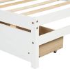 Betterhood Twin Platform Bed Frame with 2 Storage Drawers, Wood Twin Bed Frames for Kids Toddler Girls Boys, 10 Slats Support, No Box Spring Needed, E
