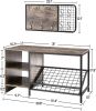 GOOD & GRACIOUS Shoe Bench with Coat Rack for Entryway,Entryway Shoe Rack with Coat Hooks