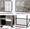 GOOD & GRACIOUS Shoe Bench with Coat Rack for Entryway,Entryway Shoe Rack with Coat Hooks
