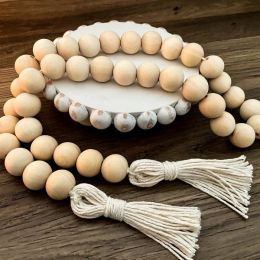 Wood Bead Garland Tassel (Country of Manufacture: United States, Material: Wood)