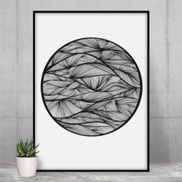 Zen Line Print #1 - Circle (Color: Bazaar, Country of Manufacture: United States, Material: Paper)