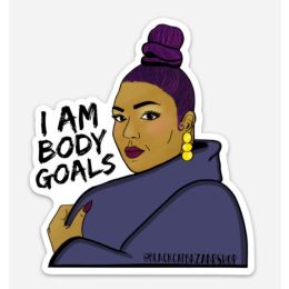 I Am Body Goals (Lizzo) Sticker (Color: Bazaar, Country of Manufacture: United States, Material: Vinyl)