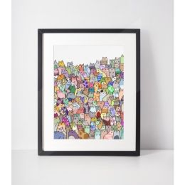 Kitty Committee Wall Art Print (Color: Bazaar, Country of Manufacture: United States, Material: Paper)