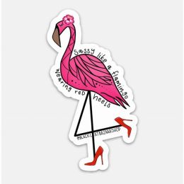 Sassy Flamingo Sticker (Color: Bazaar, Country of Manufacture: United States, Material: Vinyl)