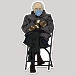 Bernie Sanders with Mittens Sticker (Color: Bazaar, Country of Manufacture: United States, Material: Vinyl)
