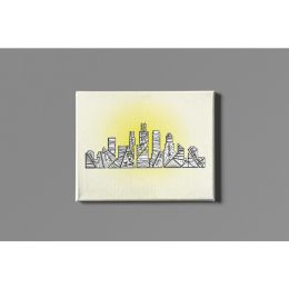 Chicago Skyline with Neighborhoods Wall Art Print (Color: Bazaar, Country of Manufacture: United States, Material: Paper)