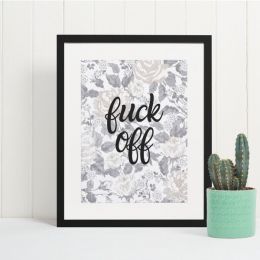 Fuck Off Wall Art Print (Color: Indigo, Country of Manufacture: United States, Material: Paper)