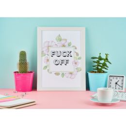 Fuck Off Wall Art Print (Color: Bazaar, Country of Manufacture: United States, Material: Paper)