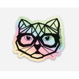 Holographic Cat Sticker (Color: Bazaar, Country of Manufacture: United States, Material: Vinyl)