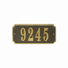 Waterford Rectangle Cast Aluminum With Gold Border Address Plaque (Color: Bronze, Country of Manufacture: United States, Material: Aluminum)