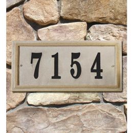Chesterfield Rectangle Crushed Stone Address Plaque (Color: Black, Country of Manufacture: United States, Material: Stone)