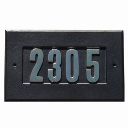Manchester Address Plate with 3" Gold Brass Numbers  (Numbers Included) (Color: Black, Country of Manufacture: United States, Material: Aluminum)