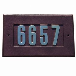 Manchester Address Plate with 3" Gold Brass Numbers  (Numbers Included) (Color: Copper, Country of Manufacture: United States, Material: Aluminum)