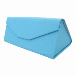 Adorable Solid Color Leather Glasses Case (Color: Blue, Country of Manufacture: United States, Material: Leather)