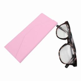 Adorable Solid Color Leather Glasses Case (Color: Pink, Country of Manufacture: United States, Material: Leather)