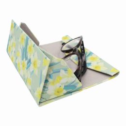 Plants Magnetic Folding Leather Hard Glasses Case (Color: Daffodil, Country of Manufacture: United States, Material: Leather)