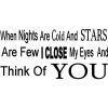 When Nights Are Cold And Stars Are Few I Close My Eyes And Think Of You