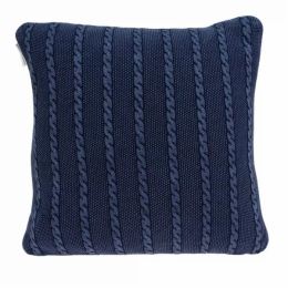 18" x 5" x 18" Transitional Blue Pillow Cover With Poly Insert (Color: Blue, Country of Manufacture: United States, Material: Cotton)