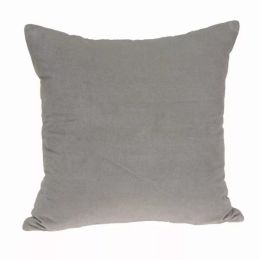 18" x 7" x 18" Transitional Gray Solid Pillow Cover With Poly Insert (Color: Gray, Country of Manufacture: United States, Material: Cotton)