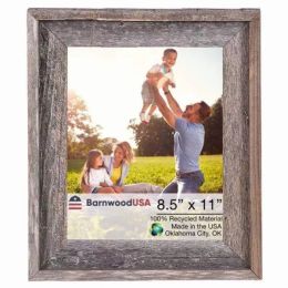 8.5" x 11" Natural Weathered Gray Picture Frame (Color: Gray, Country of Manufacture: United States, Material: Wood)