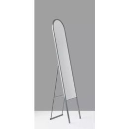 13.125" X 14.75" X 64.12"   Floor Mirror (Color: Silver, Country of Manufacture: United States, Material: Metal)